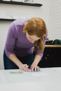 designer prepping photopolymer plate