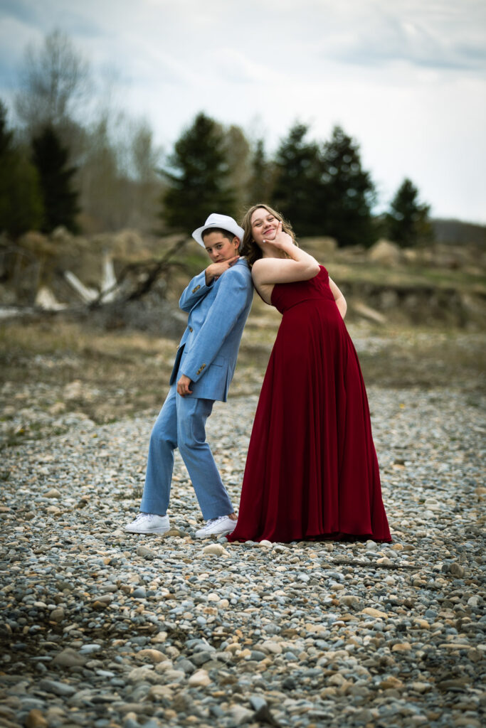 two cousins celebrating graduation with a silly pose