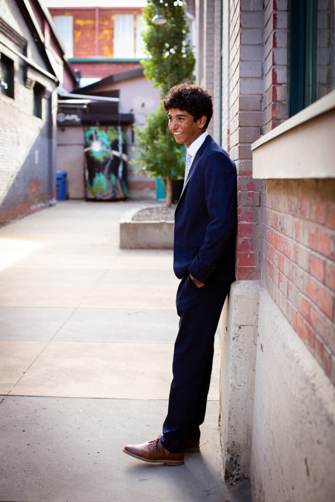 high school graduate outdoor urban portrait