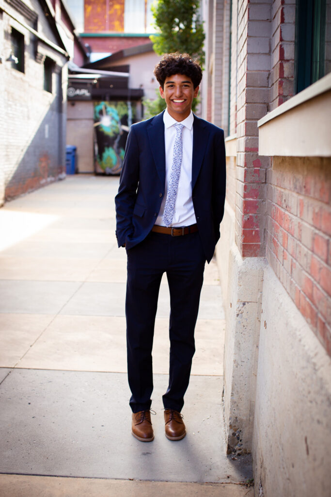 high school graduate outdoor urban portrait
