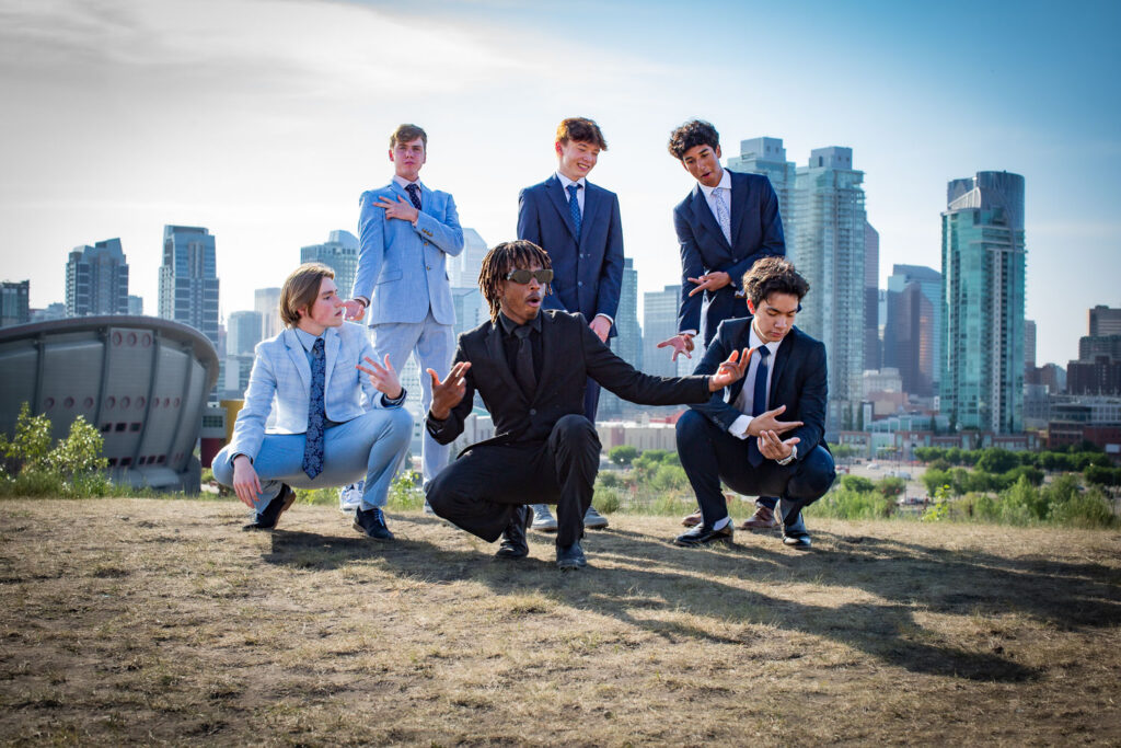 high school best friends photo shoot Scotsman Hill Calgary Alberta