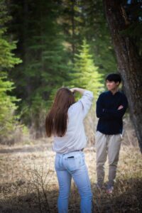 behind the scenes family photoshoot Griffith Woods Park Calgary