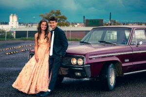 Calgary high school grad photo session vintage car