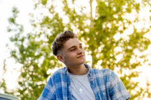 Calgary high school student posing for photo