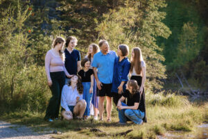 family photograph in Griffith Woods Park Calgary Alberta