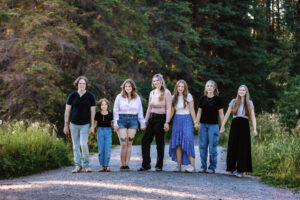family photograph in Griffith Woods Park Calgary Alberta