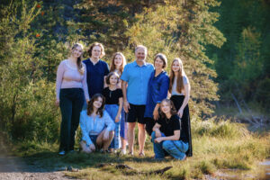 family photograph in Griffith Woods Park Calgary Alberta