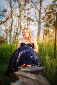 calgary high school grad posing in grad dress