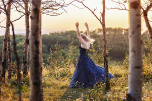 calgary high school grad twirling in grad dress
