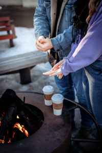 Cozy moment by the fire pit