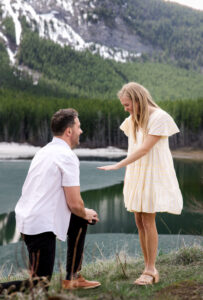 Emotional reaction after surprise proposal in Kananaskis Country